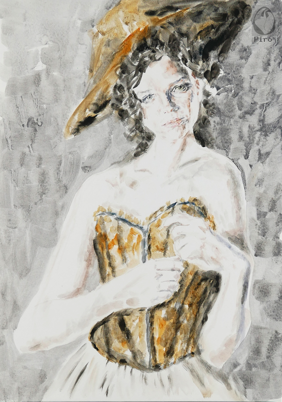 oil on paper - olio su carta di Piro